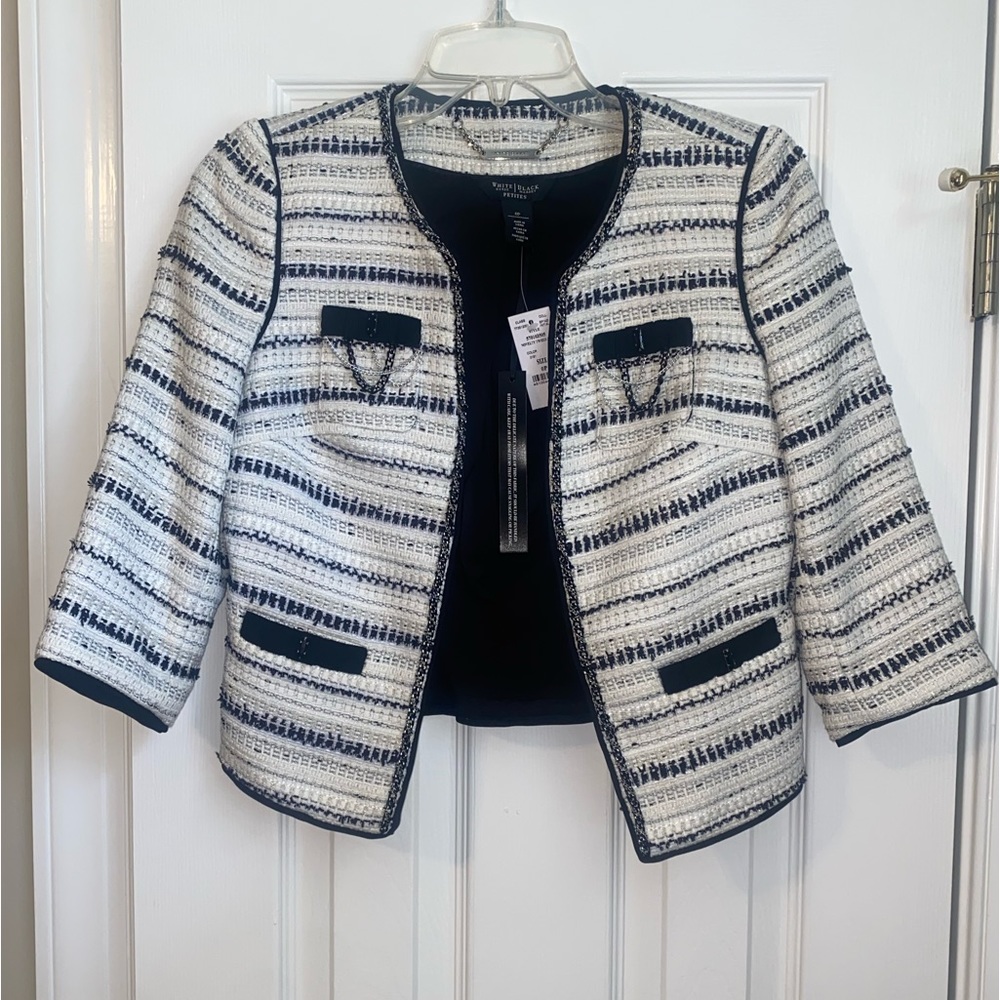 NWT White House Black Market Tweed Jacket Size 0P (Petite)
